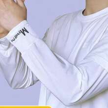 Men Long Half Finger Gloves Arm Sleeves Sun UV Protection Ice Cool Arm Cover For Cycling Fishing Climbing Sport Accessories Halloween Costumes Black Arm Sleeve