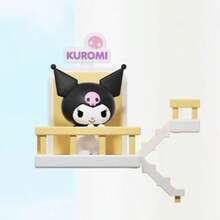 Miniso Sanrio Kuromi 爬梯磁力挂饰，Q 版 Kuromi 设计，带黄色和白色栅栏，背面磁吸，自由组合，非常适合桌面装饰和生日礼物（1 件） - 彩色 - 查看 4