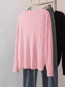 Sunny Girly Christmas Fall Women Clothes Y2K Back To School Casual And Versatile Solid Color V-Neck Long-Sleeved Sweater