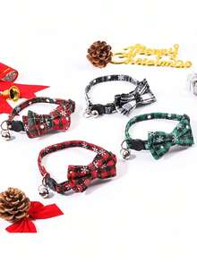 Christmas Cute Pet Collar - Snowflake Bowknot - Dog Collar - Cat Collar - Detachable Bowknot Design - With Small Bell