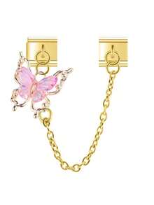 Fashion New Shiny Butterfly Gold Silver Chain Stainless Steel Italian Charm Module Bracelet For Girls DIY Handmade Jewelry