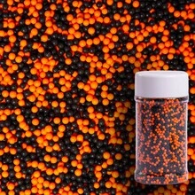 85g/3oz Chispas de Caramelo de Calabaza de Halloween, Perlas Naranjas Mezcladas con Fantasmas Blancos y Murciélagos Negros Monstruos, Mezcla de Perlas, Perfecto para Decoración de Pasteles, Horneado, Helado, Galletas, Decoración de Cupcakes, Suministros de Halloween - Multicolor - Ver 8