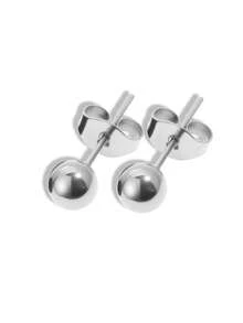 WOiWOi 2 件时尚简约不锈钢球形耳钉，适合任何场合，是送给好友的绝佳礼物