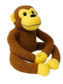 Large Plush Monkey With Squeaker Dog Chew Toy Long Legs And Arms - Rust Brown - View 5