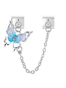Fashion New Shiny Butterfly Gold Silver Chain Stainless Steel Italian Charm Module Bracelet For Girls DIY Handmade Jewelry
