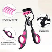 1pc Eyelash Curler + 3pcs Refill Pads, Eyelash Extension Applicator Tool, Eyelash Comb Curler, Eyelash Care Tool