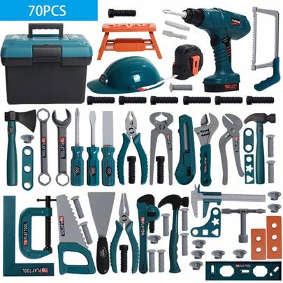 修理工具箱玩具、玩具钻、拆装螺丝刀、培养孩子动手能力 STEM 建筑玩具、圣诞节/生日礼物