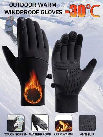 Winter Unisex Outdoor Cycling Gloves Non-Slip Touch Screen Waterproof Windproof Sports Ski Warm Gloves
