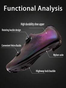 Professional SPD Unisex Cycling Shoes Compatible With Peloton Indoor Road Bike Riding Shoes For Men And Women Can Be Fitted With Triangular Shoe Clips For Outdoor Pedals,Anti-Slip And Wear-Resistant,Lightweight And Comfortable - Fantasy Purple - View 9