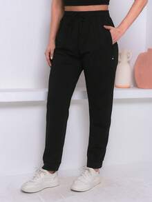 Women's Sports Pants With Elastane - Comfort And Flexibility For Physical Activities - 珊瑚紅 - 查看 4