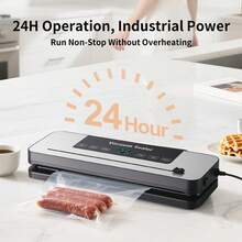 Senmeo 2025 Powerful Vacuum Sealer Machine | Compact Design | One-Touch Automatic | Seal In 10-20 Seconds | Dry, Moist, Wet, And Cold Modes | With 10 Vacuum Bags & Built-In Cutter (Grey) - US A Type Plug(110-127V) - View 5