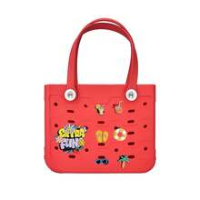 CSjihua Women's Beach Bag, EVA Beach Rubber Tote - Durable, Lightweight, Fade-Resistant, Suitable For The Beach, Pool, Boat, Shopping, Sports, Easy To Clean, Sturdy And Durable, Beach Accessory | Colorful Beach Bag | Lightweight Bag - 彩色 - 查看 19