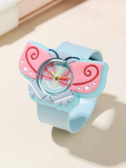 可爱蝴蝶图案石英儿童卡通拍拍表