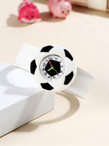 可爱足球图案石英儿童卡通拍击手表