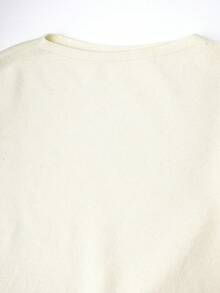 Áo len cape dáng suông, màu trơn, thanh lịch, vạt áo bất đối xứng, thích hợp cho mùa Thu/Đông. - Màu be - Xem 10