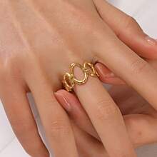 New 18K Stainless Steel Fashion Ring, The Opening Design Can Be Adjusted In Size - 5 - View 1