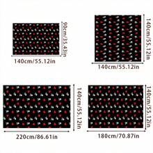 1 pièce Nappe en polyester noir avec motif squelette, motifs de crânes, fleurs et cœurs. Nappe rectangulaire/carrée imperméable, anti-taches et sans plis. Pour la décoration intérieure et extérieure, maison, chambre, salle de bain, cuisine et salle à manger. Idéal pour Halloween, Noël, mariage, anniversaire, fête, pique-nique et autres occasions festives.