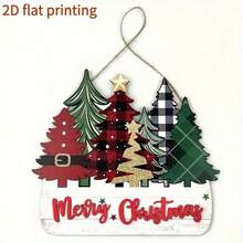 2D Santa Claus Wooden Hanging Sign, Funny Door Plaque, Suitable For Home, Garden, Patio And Indoor/Outdoor Decor, Exquisite Holiday Gift, Flat Design - Multicolor - View 6