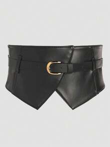 1pc Women's Dark Fashion Minimalist All-Match Waist Cincher, Versatile For Halloween Party Or Daily Outfit Matching - Black - View 3