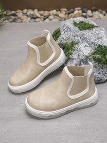 1 par de botas curtas cáqui para meninas, simples e elegantes, leves, confortáveis, versáteis, para todas as estações - Caqui - Ver 5