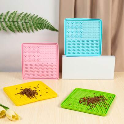 Alfombrilla para lamer con ventosa para perros, alfombrilla para comida de perros, accesorio para baño, ayuda a aliviar la ansiedad de los perros