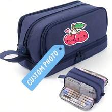 Personalized Customized Pen Bag And Stationery Box For Boys And Girls - Resistant To Dirt, Wash-Free, Large Capacity, Quality Pencil Box, Customized Photos/Names, Back-To-School Season, Back-To-School Supplies Gift For Mom Halloween Edit Back To School Campus Style Campus Style High School Supply Merry Christmas