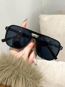 Óculos de Grau de Duplo Feixe Quadrado, Armação Larga Emagrecedora Sobremoldada, Armação de Óculos para Homens, Acessórios de Óculos