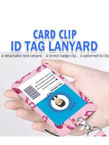 Cherry Bow Pattern Design Retractable Badge Holder, Id Name Tag Worker Badge Carabiner Pink Retractable Badge Reel With Detachable Lanyard - Inspirational Quote Id And Keychain, Vertical Card Protector For Home Office Doctors Nurses Teachers Women Students And Professionals - Multicolor - View 4