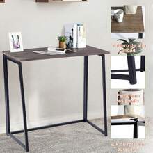 HOMEMAKE Furniture Escritorio de Computadora Plegable Se Puede Usar para Oficina Ahorro de Espacio de Estudio 80 x 40 x 74cm Nuez - Negro - Ver 12