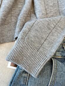 Cárdigan casual de manga larga con cuello redondo y botones para mujer, adecuado para uso diario