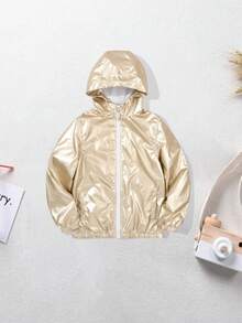 Tween Girls Loose Fit Waterproof & Windbreaker Jacket - Yellow - View 2