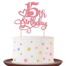 1Pc Glitter Pink 1st-18th Birthday Cake Topper Happy 1-18 Years Old Birthday Cake Supplies 1st-18th Birthday Party Decorations - Pink Glitter