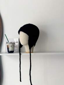 1 件女士针织帽，小众讨人喜欢的系带耳罩帽，温暖又遮瑕的捕兽帽，湖绿色 - 彩色 - 查看 12