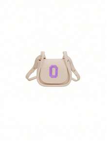 迷你休闲百搭简约纯色DIY PU材质斜跨单肩包，印有26个A-Z字母。您可以把它想象成一个口红零钱包，可以单肩背或斜挎。适合外出上学、旅行购物时使用。圣诞节、感恩节、周五的礼物。最佳礼物。 - 米色+紫色字母 - 查看 21