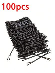 50 pièces/100 pièces Accessoires de cheveux pour la salle de bain, barrettes noires épaisses en une seule pièce pour les franges et la fixation des coiffures pour la rentrée scolaire, pinces à cheveux, pinces en acier, serre-têtes, pinces plates noires, pinces latérales audacieuses, pinces pour les franges, épingles à cheveux, pinces à cheveux fixes, épingles à cheveux noires, épingles à cheveux ondulées jetables et pinces à griffes pour femmes - accessoires de cheveux de mariée invisibles, rentrée scolaire. (Salle de bain/Automne/École/Voyage/Utilisation quotidienne/Portable)
