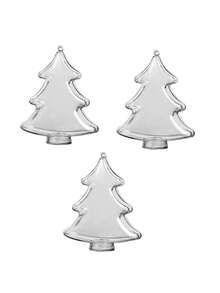 1/3/5/10 piezas Caja de regalo con forma de árbol de Navidad con diseño de apertura y cierre, caja de almacenamiento de plástico transparente para decoración navideña, adecuada para decoraciones navideñas, regalos de fiesta, dulces, regalos, cajas de Navidad, embalaje con tema navideño, cajas de regalo navideñas ligeras