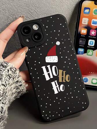 1pc Fashionable Snowflake Slogan Graphic Black Pupil Full Body Shockproof Phone Case Compatible With Apple 13, 11, 14 Pro Max, 13 Pro, 15/15 Plus/15 Pro/15 Pro Max/12/12 Pro/12 Pro Max/14/14 Pro/13 Pro Max And Other Models