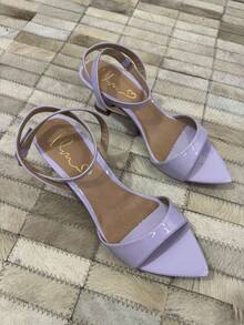 Low Heel Sandal With Leaf Toe - Lila Púrpura - Ver 3