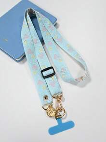 Lanière de téléphone en nylon floral avec pendentif perle, bracelet compatible accessoire universel - Collier/Floral - Voir 17