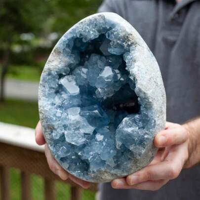Celestite Druzy Crystal Stone, Crystal Crafts DIY, Home Decoration, Adds A Distinctive Atmosphere To Your Home,Birthday Gift