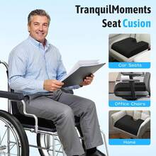 Cushion, Gel Wheelchair Cushion,Ergonomic Chair Cushions Office Chairs & Car, Relieve Sciatica, Back And Tailbone Pain, Removable Cover & Non - Slip Bottom, Black - Đen - Xem 5
