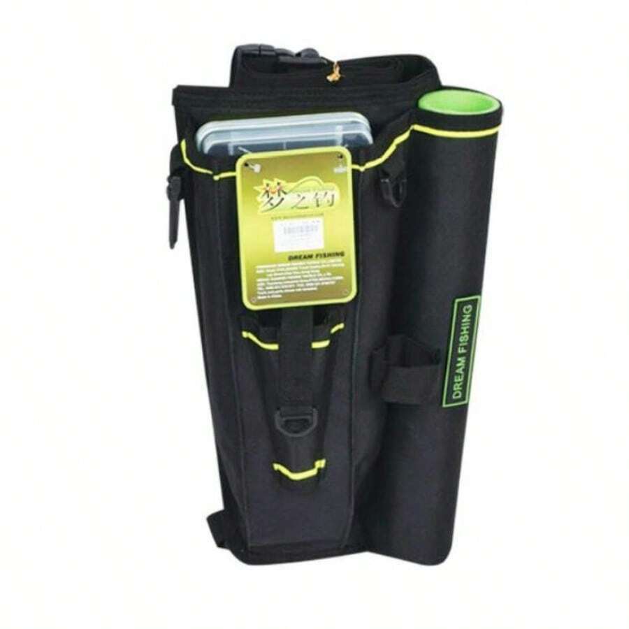 Multifunction Large Capacity Fishing Tackle Storage Bags Waist Chest Bag Fly Fishing Rod Bag Fishing - 黑色 - 查看 1