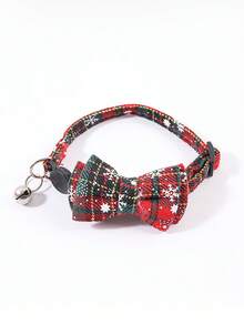 Christmas Cute Pet Collar - Snowflake Bowknot - Dog Collar - Cat Collar - Detachable Bowknot Design - With Small Bell