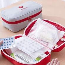 Necessaire De Primeiros Socorros Portátil Para Viagens Ao Ar Livre , Bolsa De Transporte De Medicamentos - envio imediato - Vermelho - Visão 4