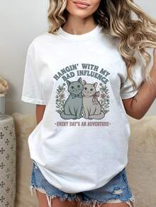 T Vintage Vintage T Duo  - Retro Mischief & Adventure Design With Floral Accents - Blanco - Ver 1