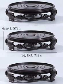 1pc Round Plastic Planter Saucer, Durable Flower Pot Decor Display Tray, Retro Planter Stand Holder, Potted Plant Decoration Base, Garden Yard Decor