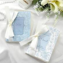 2 Pcs  Wife And Hand Wedding Vow Books With Ribbon Bow Floral Vow Books Notebook Wedding Vows Bride And Groom With 48 Pages 3.94 X 5.91 Inches Bridal Shower Gifts - Black - View 9