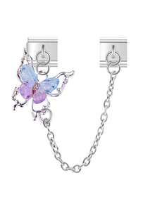 Fashion New Shiny Butterfly Gold Silver Chain Stainless Steel Italian Charm Module Bracelet For Girls DIY Handmade Jewelry