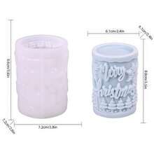 Moules en silicone thème de Noël - Moules en silicone pour sapin de Noël, renne, bonhomme en pain d'épices, moules en forme de cylindre de Noël DIY amusants pour résine, projets artistiques, moules à savon, moules de pierre d'aromathérapie cylindrique DIY Décoration, blanc, outil d'artisanat pour la fabrication de bougies 1 pièce Décorations de Noël Pyjamas de Noël Cadeaux de Noël Décoration de Noël