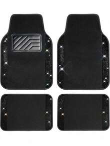 9pcs Glitter Diamond Car Seat Covers, 4pcs Glitter Diamond Car Foot Mats, Glitter Rhinestones Non-Slip PVC Set For SUV/Truck/Car (Complete Front And Rear, Waterproof All-Weather Interior Protection) - A款 - 查看 13